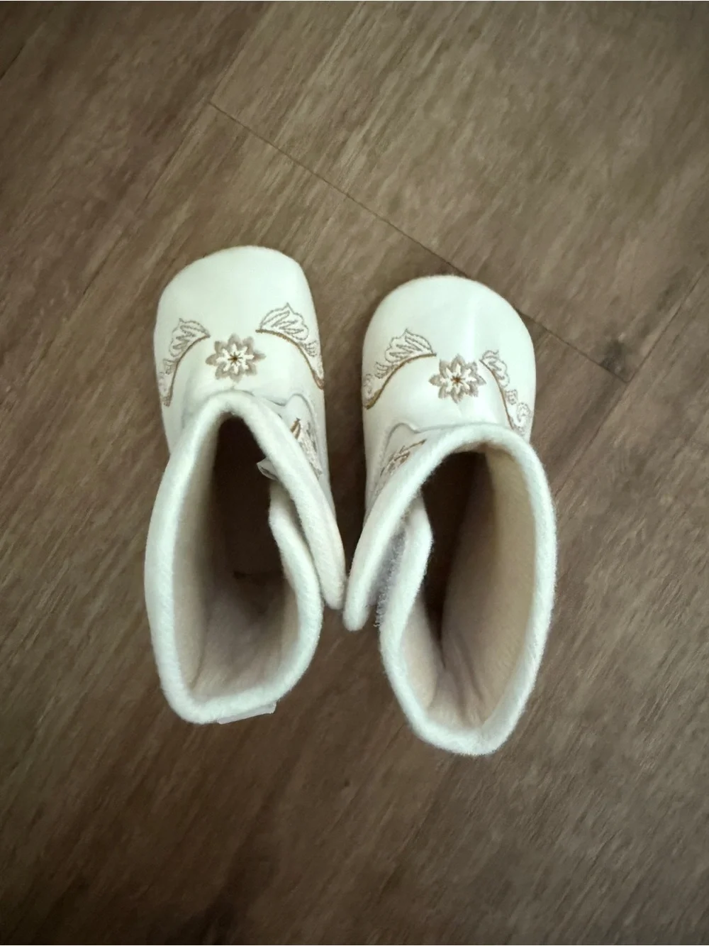 Cream Embroidered Baby Western Booties 6-12months